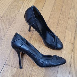 VTG Christian Dior Ruched Leather Pumps